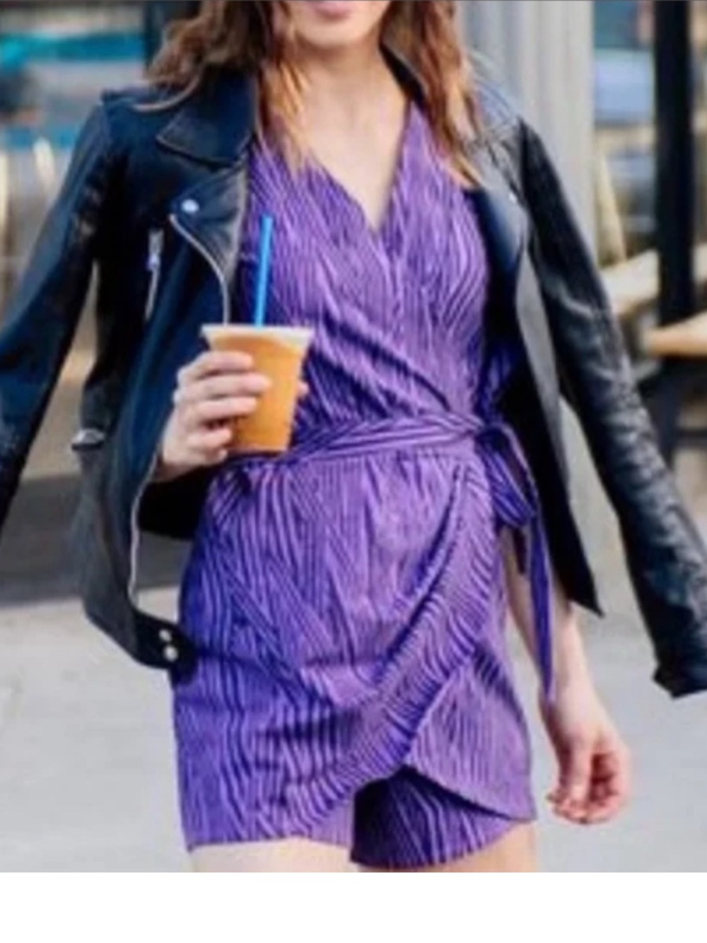 Betabrand wrap skort romper Medium purple stripes - Picture 5 of 9